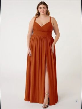 Azazie Chanel- Paprika- Maxi Dress
